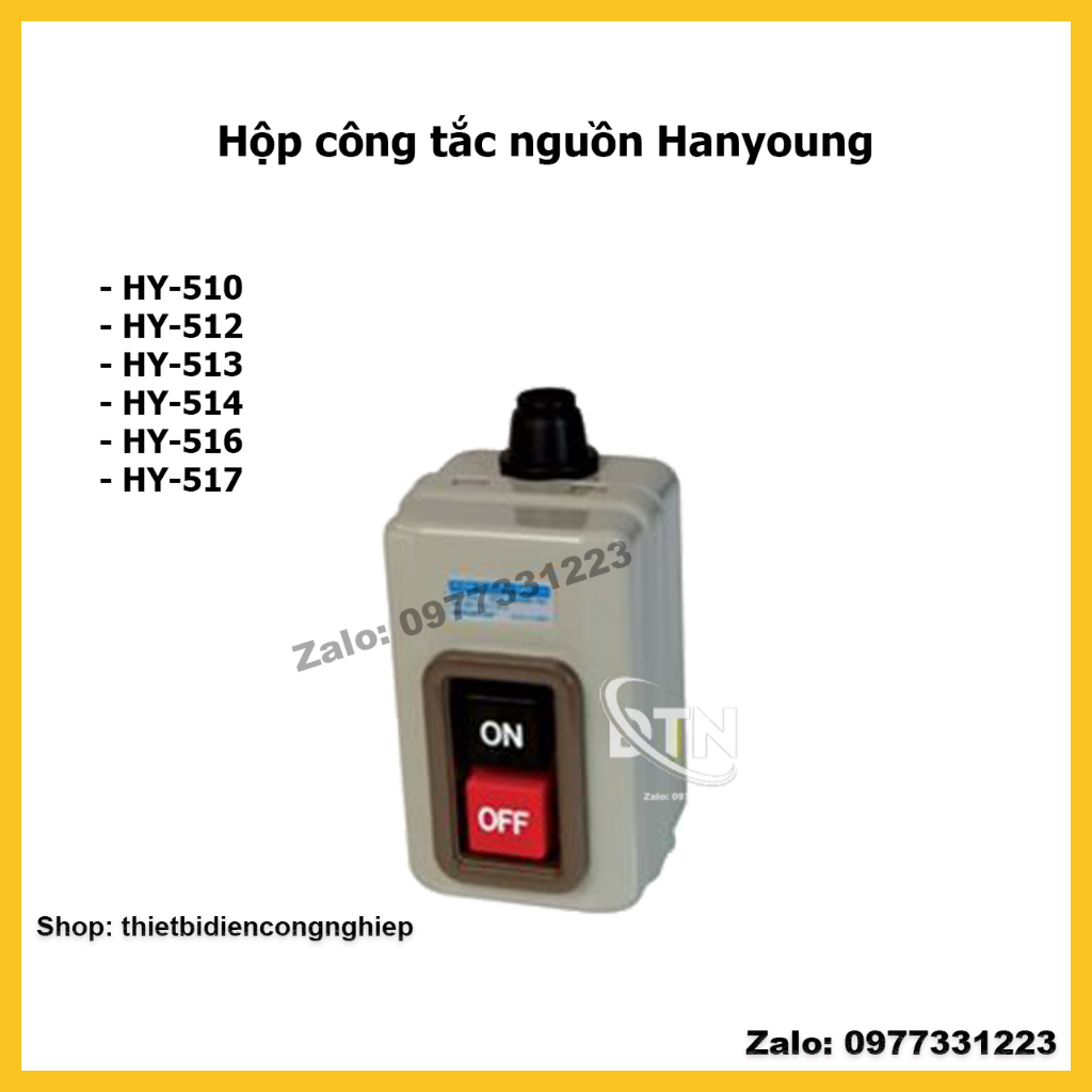 Hộp công tắc nguồn đóng cắt trực tiếp động cơ Hanyoung HY-510 HY-512 HY-513 HY-514 HY-516 HY-517