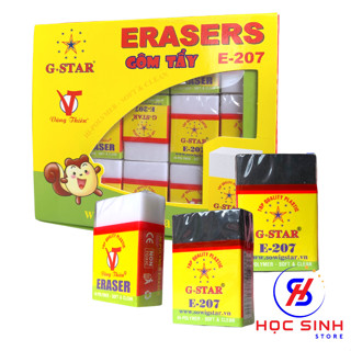 Combo 10 Cái Gôm Tẩy Chì Chất Lượng Cao G-Star E-207 (Trắng, Đen) - Học Sinh Store