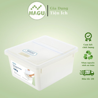 Thùng đựng gạo thông minh 12kg, hộp đựng thực phẩm Nhật Bản Inochi Sendai, kháng khuẩn, chống ẩm