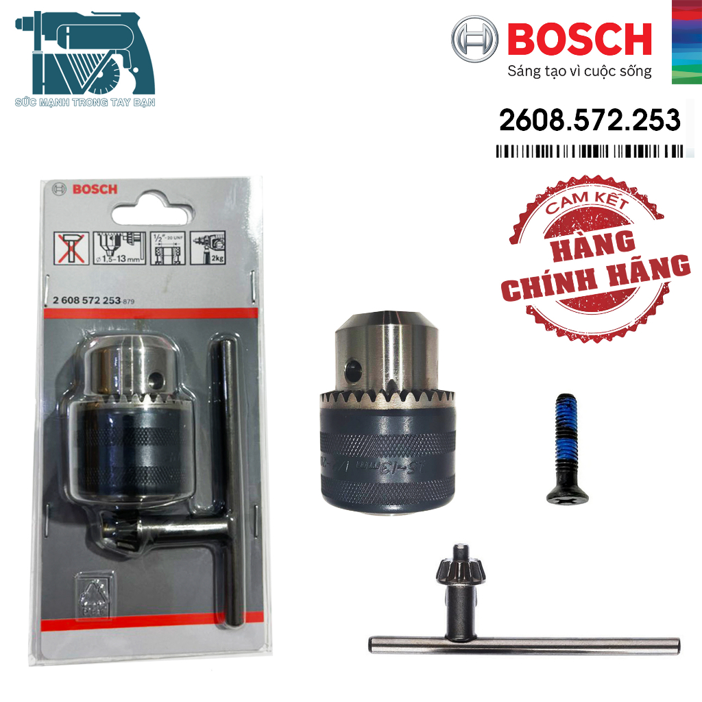 Đầu Khoan Có Khoá 13mm Bosch 2608572253 Chính Hãng