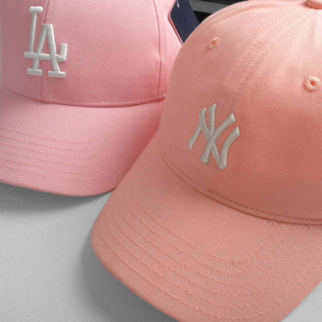 Mũ lưỡi trai Meowist Unisex MLB chất liệu vải Kaki logo LA,nón lưỡi trai Hàn Quốc