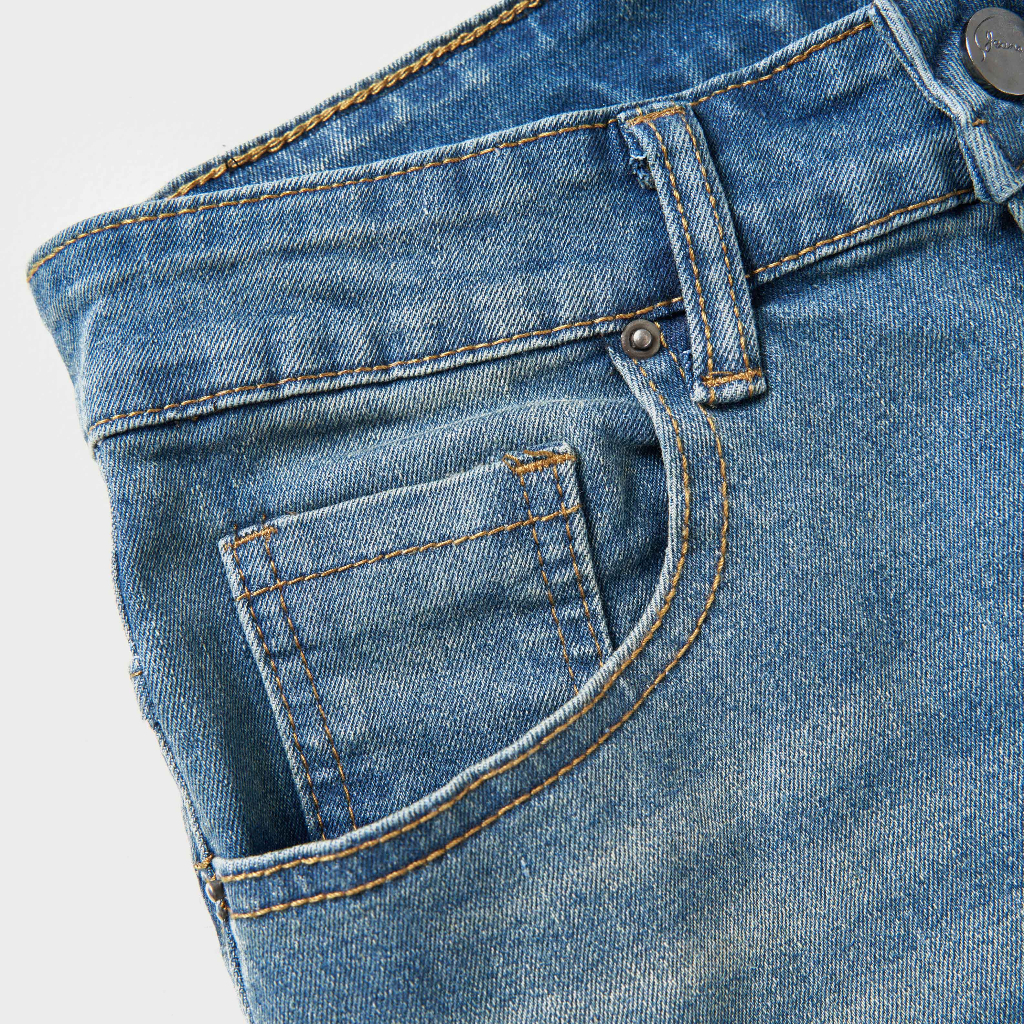 Quần Jean Nam Xanh ATINO Chất Liệu Jean Cotton Form Regular-Fit QJ1.1056