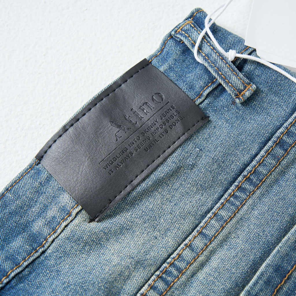 Quần Jean Nam Xanh ATINO Chất Liệu Jean Cotton Form Regular-Fit QJ1.1056