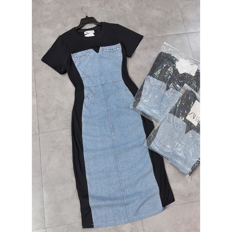 Đầm Suông Thun Cotton Pha Jeans Siêu Hot