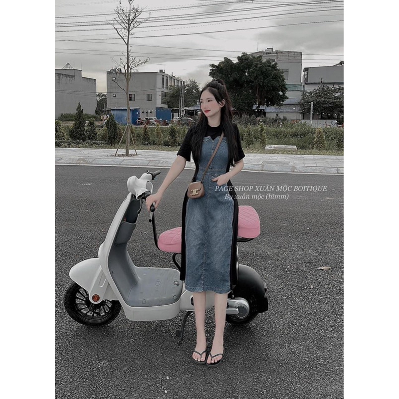 Đầm Suông Thun Cotton Pha Jeans Siêu Hot