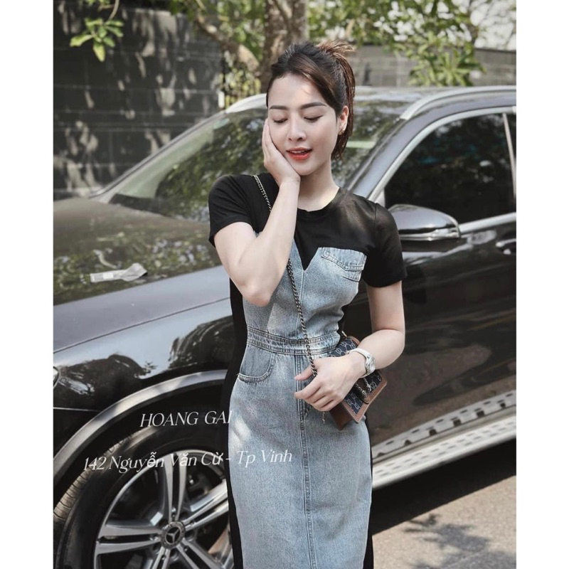 Đầm Suông Thun Cotton Pha Jeans Siêu Hot