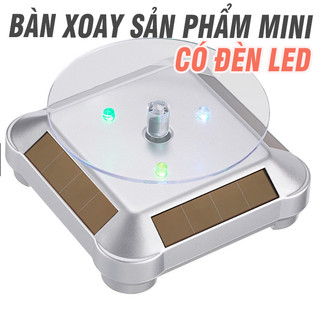 Bàn xoay, đế xoay sản phẩm mini có đèn led sáng sử dụng pin AA