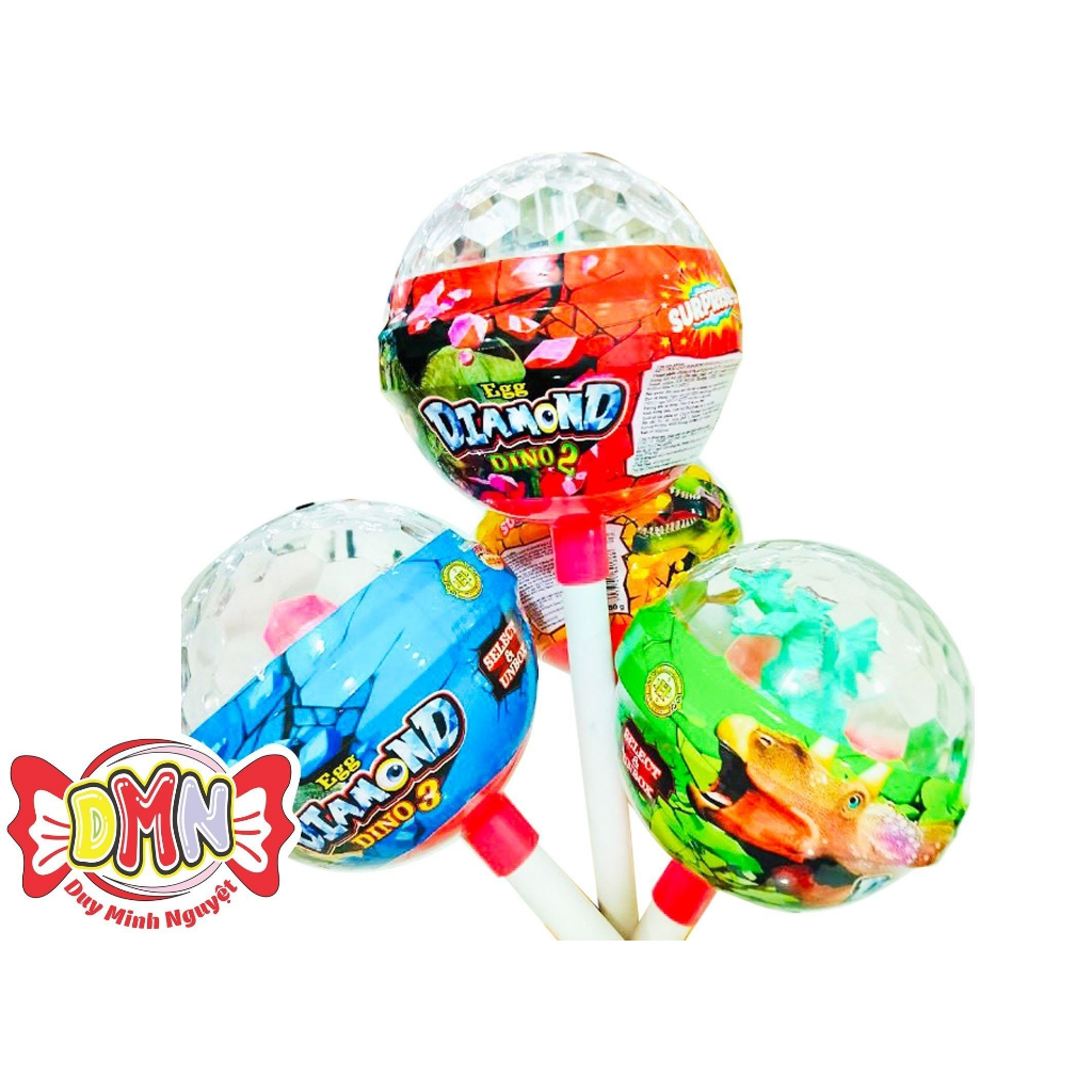 Kẹo que đồ chơi khủng long kim cương có đèn nháy 50g
