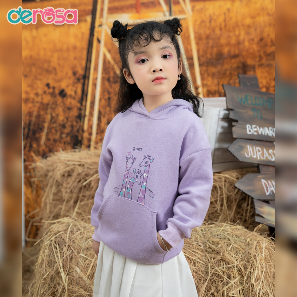 Áo Hoodie DEROSA KIDS áo mũ dài tay liệu cotton cho bé từ 2 đến 6 tuổi AWKDD-1061