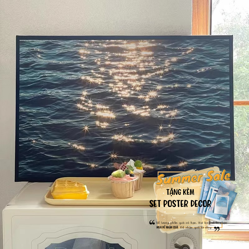 Tranh treo tường SUNLIGHT DANCING  phụ kiện decor poster ảnh vintage trang trí phòng bàn học quán cafe tranh vải canvas