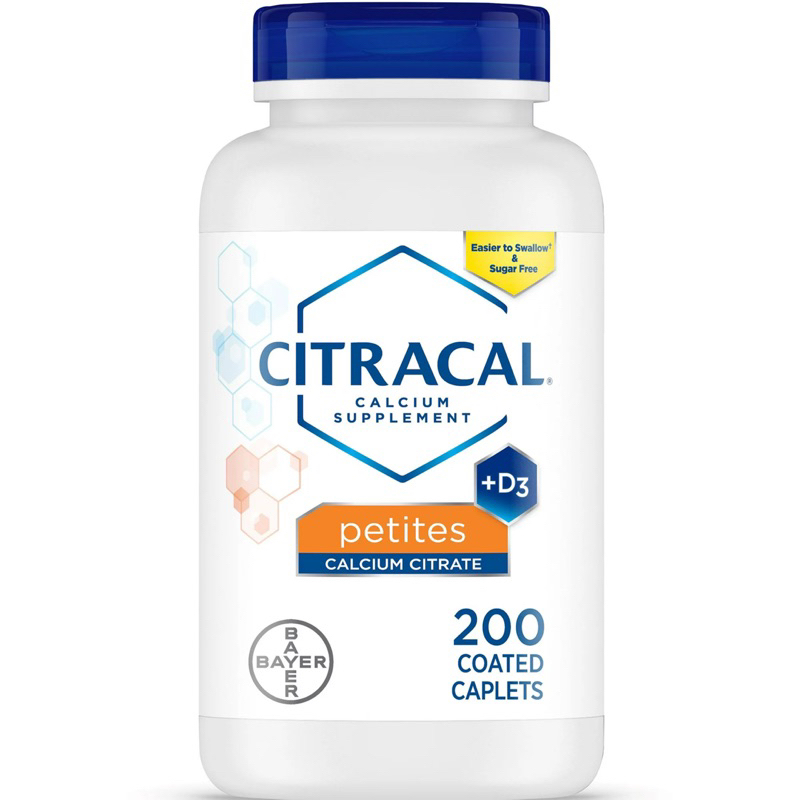 Citracal Petites Calcium Citrate Bổ Sung Canxi Vitamin D3 Lọ 200 Viên
