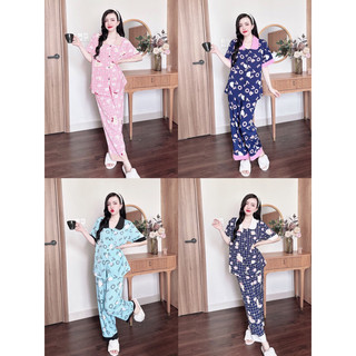 Pyjama đồ bộ 2 lá tiểu thư bigsize 55-100kg diện cực đẹp chất satin cao cấp