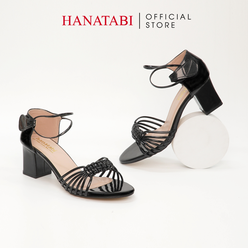 Sandal Nữ Hanatabi Quai Thắt Dây Gót Vuông Cao 5cm Hậu Xé Mã HNSDX5F868