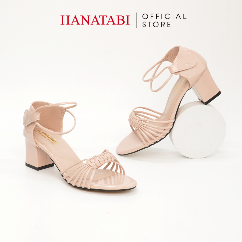 Sandal Nữ Hanatabi Quai Thắt Dây Gót Vuông Cao 5cm Hậu Xé Mã HNSDX5F868