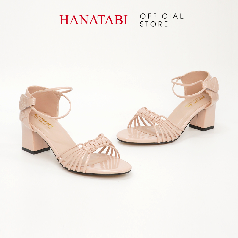 Sandal Nữ Hanatabi Quai Thắt Dây Gót Vuông Cao 5cm Hậu Xé Mã HNSDX5F868
