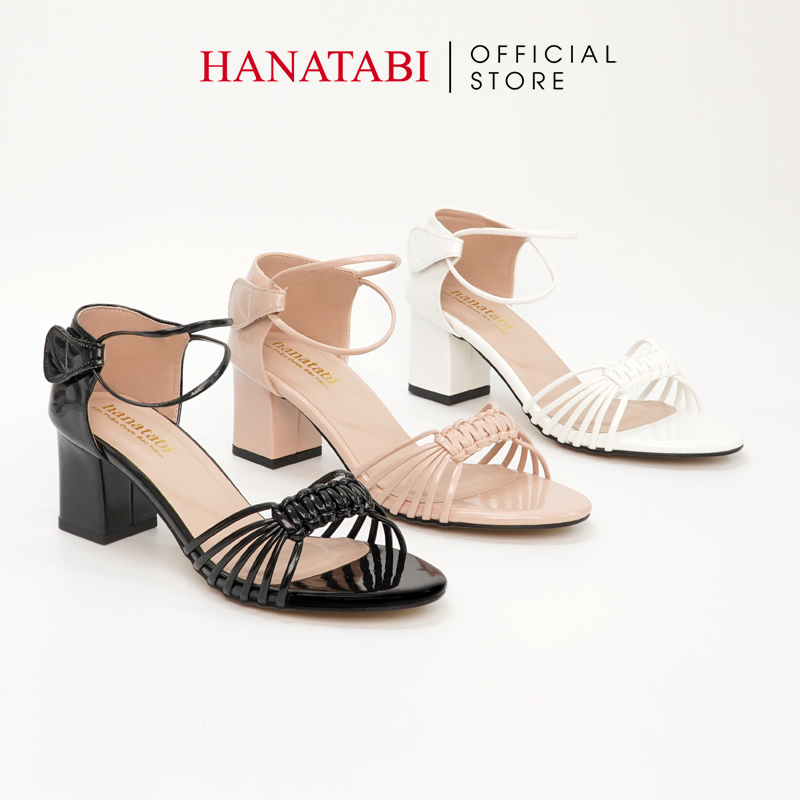 Sandal Nữ Hanatabi Quai Thắt Dây Gót Vuông Cao 5cm Hậu Xé Mã HNSDX5F868