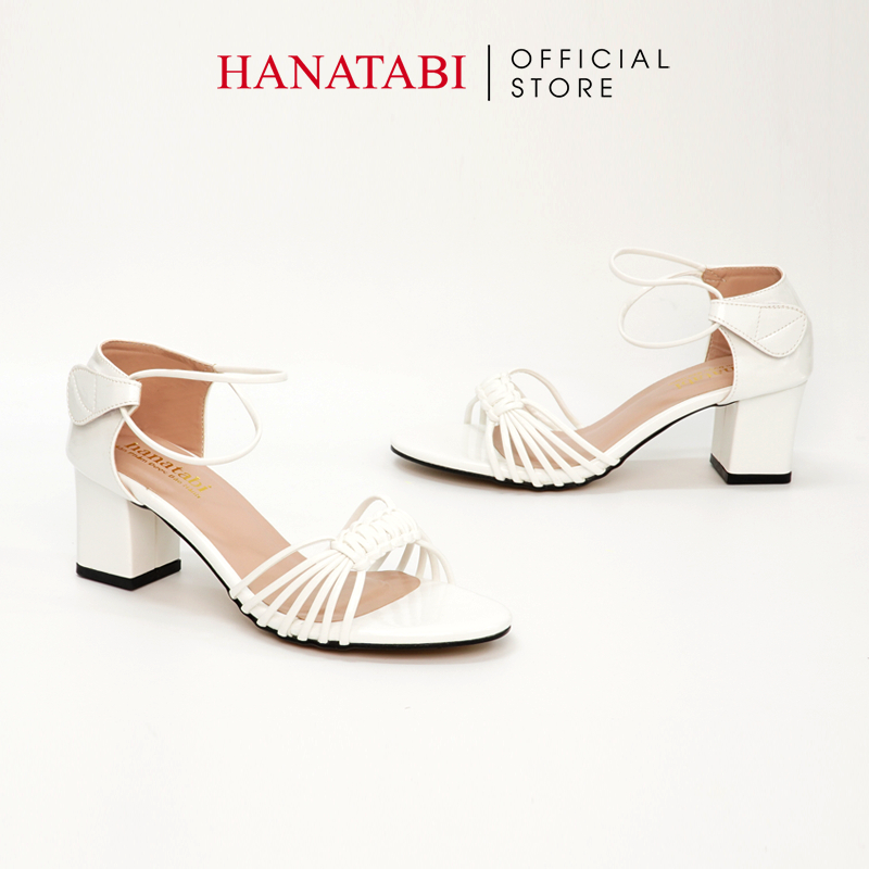 Sandal Nữ Hanatabi Quai Thắt Dây Gót Vuông Cao 5cm Hậu Xé Mã HNSDX5F868