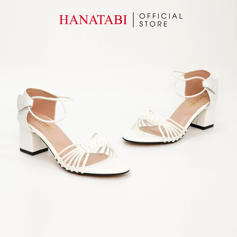 Sandal Nữ Hanatabi Quai Thắt Dây Gót Vuông Cao 5cm Hậu Xé Mã HNSDX5F868