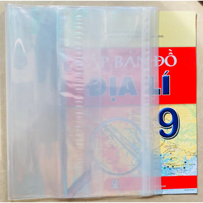 Bìa bao kiếng bao tập bản đồ lớp 6,7,8,9