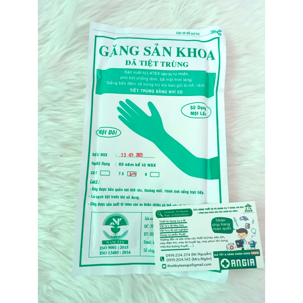 GĂNG TAY SẢN KHOA TIỆT TRÙNG Size 7.0 / Size 7.5