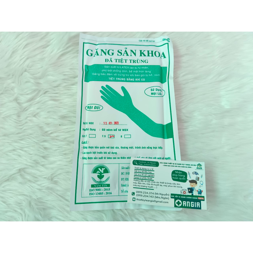 GĂNG TAY SẢN KHOA TIỆT TRÙNG Size 7.0 / Size 7.5