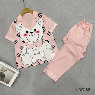 Lụa xước cộc dài mặc nhà cute mới 5 màu - mynapijama