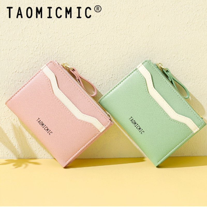 Ví nữ ngắn mini cầm tay chính hãng TAOMICMIC nhỏ gọn nhiều ngăn đựng tiền da cao cấp cực đẹp giá rẻ TM26