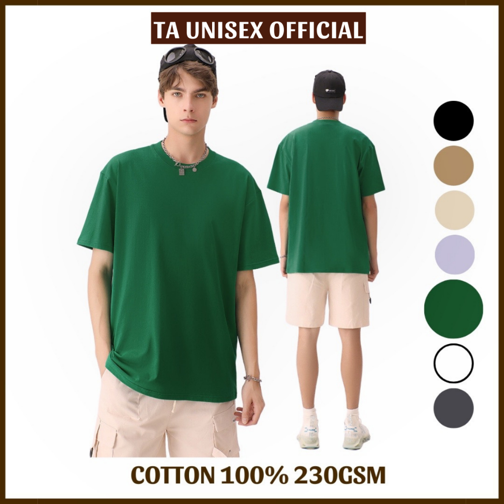 Áo thun nam trơn 100% cotton cao cấp 230gsm unisex