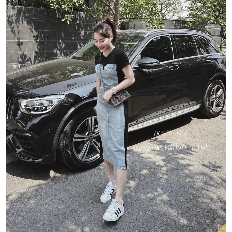 Đầm Suông Thun Cotton Pha Jeans Siêu Hot