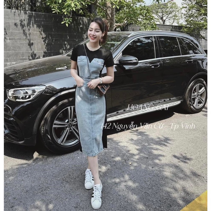 Đầm Suông Thun Cotton Pha Jeans Siêu Hot