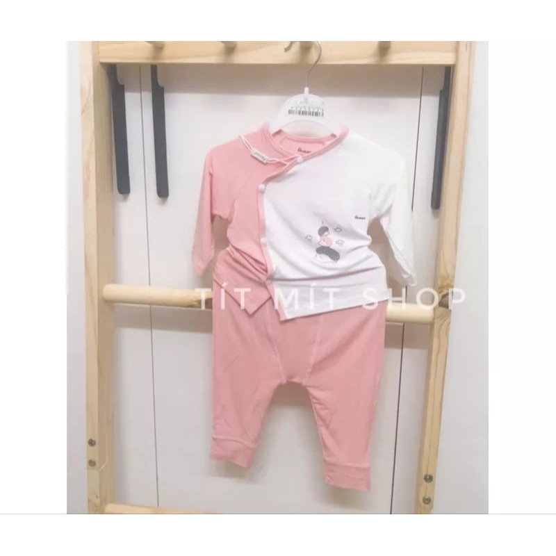 Bộ sơ sinh dài tay cài lệch Avaler mẫu mới