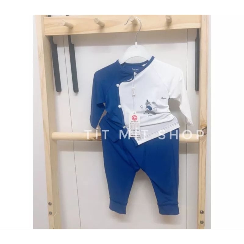 Bộ sơ sinh dài tay cài lệch Avaler mẫu mới