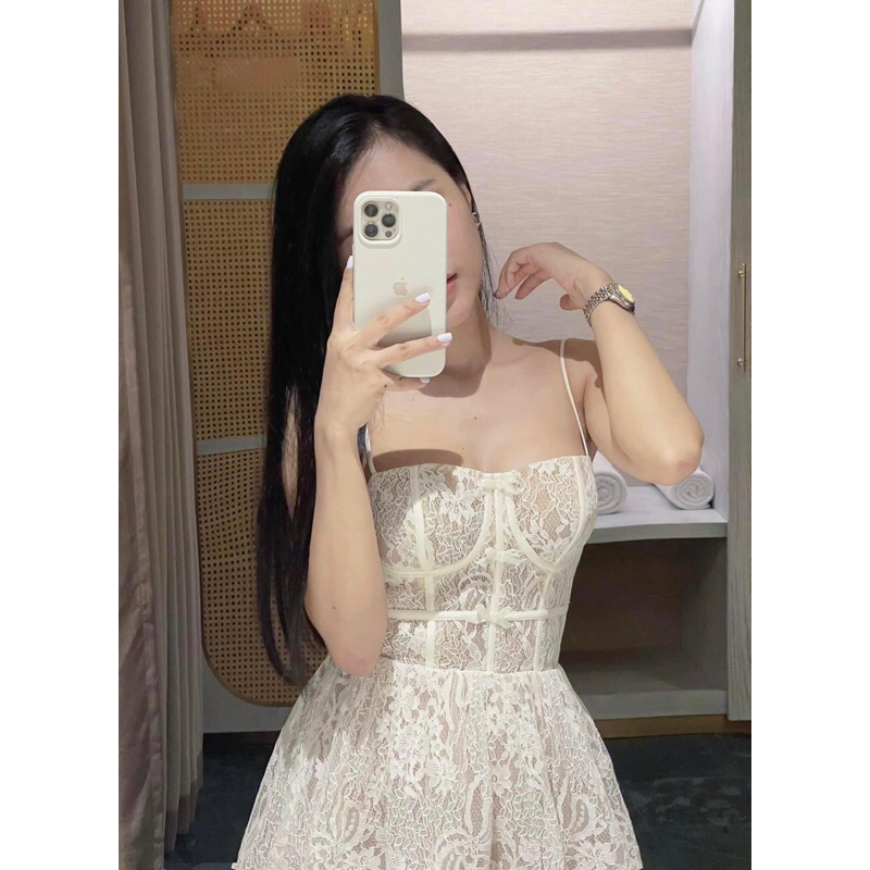 Đầm ren xoè 2 dây cao cấp