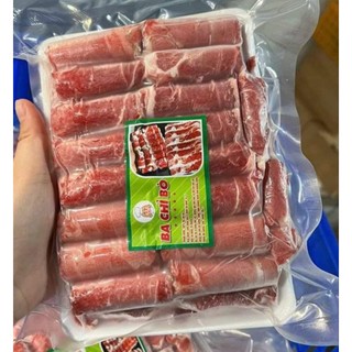 Ba Chỉ Bò Mỹ vỉ 500gr (ba chỉ bò cuộn,thả lẩu, nướng, thịt bò cuộn)