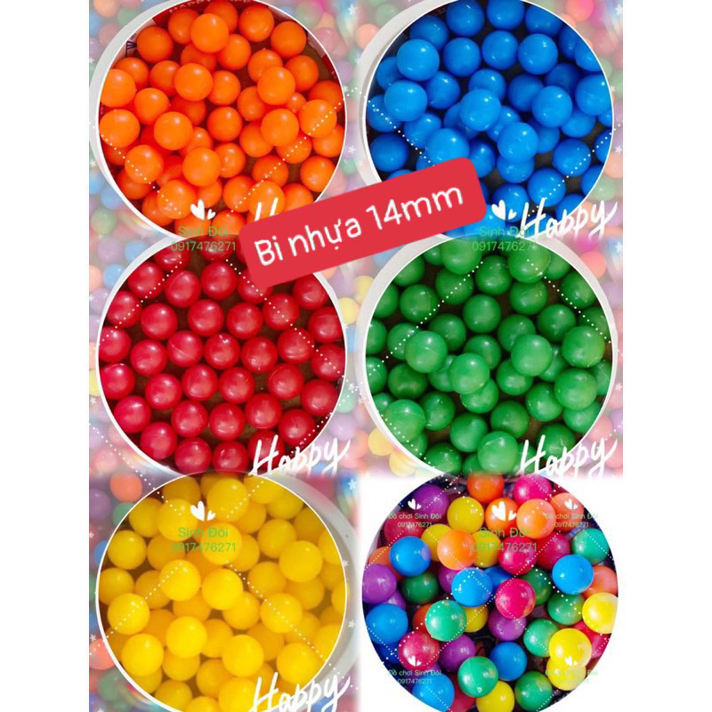 100 viên bi nhựa 14mm - phụ kiện bi các trò chơi - bi dành cho máy game