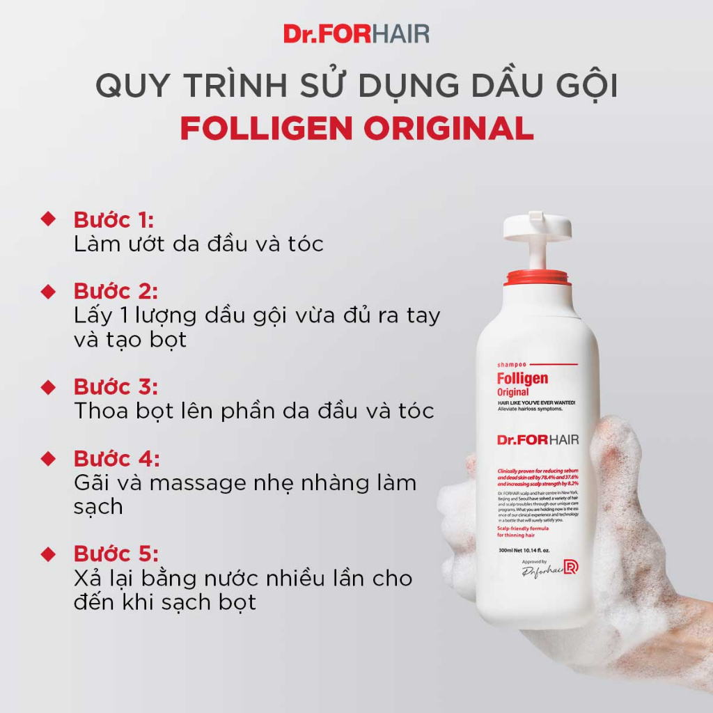 Combo gội xả dưỡng hỗ trợ mọc tóc và ngăn ngừa rụng tóc Dr.FORHAIR Original Shampoo 300ml x Scalp Pack 250ml