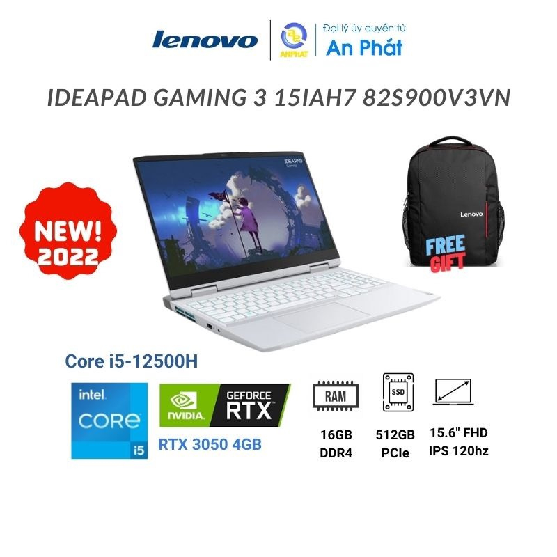 Laptop Lenovo IdeaPad Gaming 3 15IAH7 82S900V3VN (Core i5-12500H | RTX 3050)