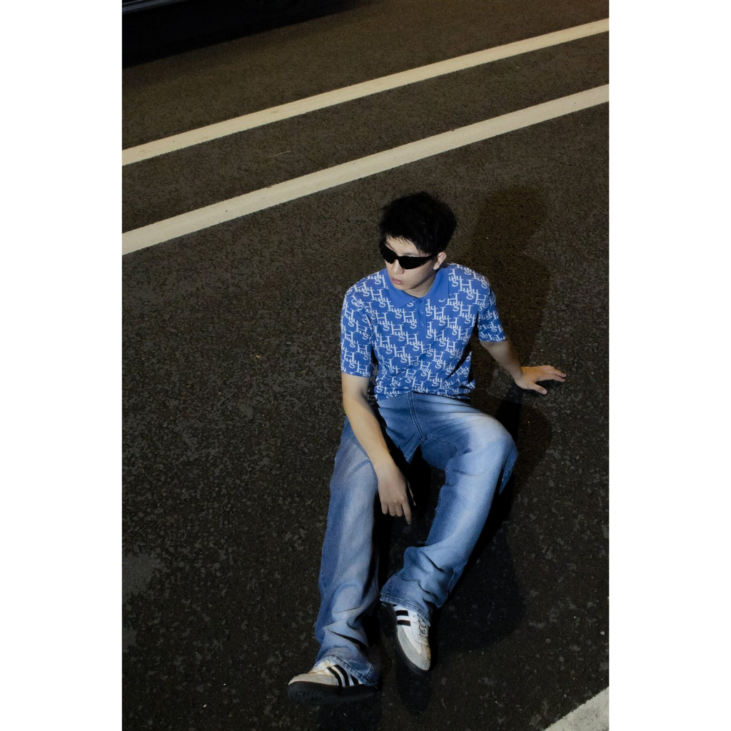 Áo thun polo unisex họa tiết local brand HUGU - MONOGRAM POLO SS2 - form boxy, dệt kim, họa tiết monogram, nhiều màu