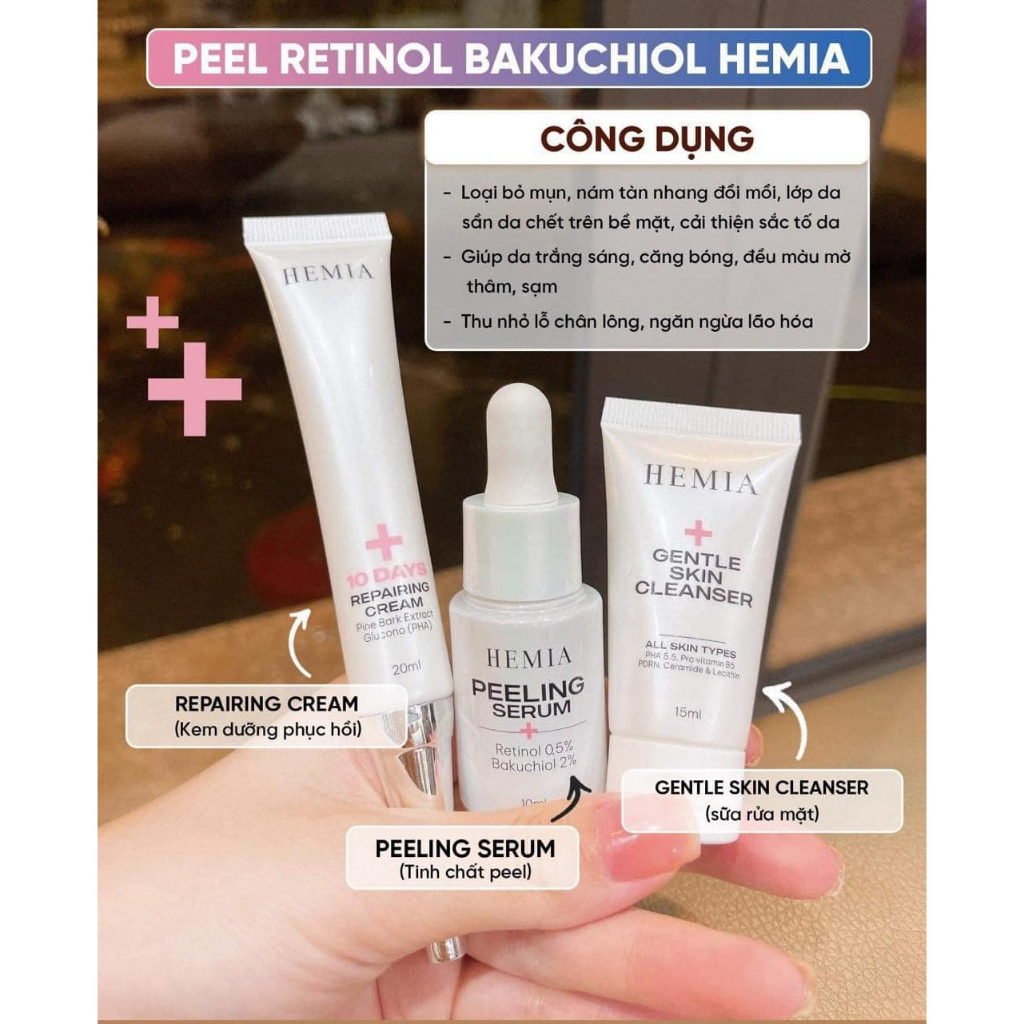 Bộ 3 sản phẩm Peel Da HEMIA