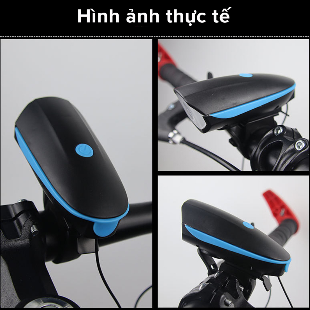 Đèn Còi Xe Đạp Thể Thao Siêu Sáng Kèm Pin Sạc USB LED T6 Chống Nước – Đèn Còi 140db 3 Chế Độ Sáng Chính hãng Amalife