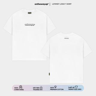 Áo Phông OVS Nam Nữ Lowkey ONTHEWAYUP 100% Premium Cotton / Màu Trắng