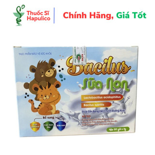  Men vi sinh Bacilus sữa non Bổ sung kẽm sữa non giảm rối loạn tiêu hóa nâng cao sức khỏe - Hộp 20 gói x 3g 
