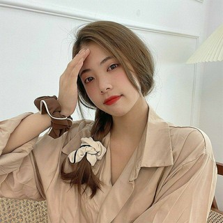 Dây cột tóc vải co giãn phong cách Pháp cổ điển