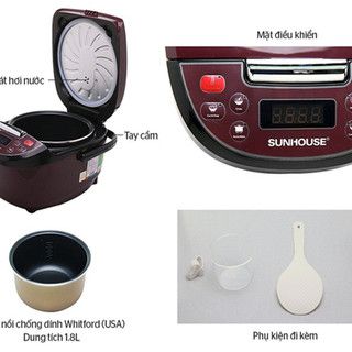 nồi cơm điện từ 1.8L SUNHOUSE SHD8909