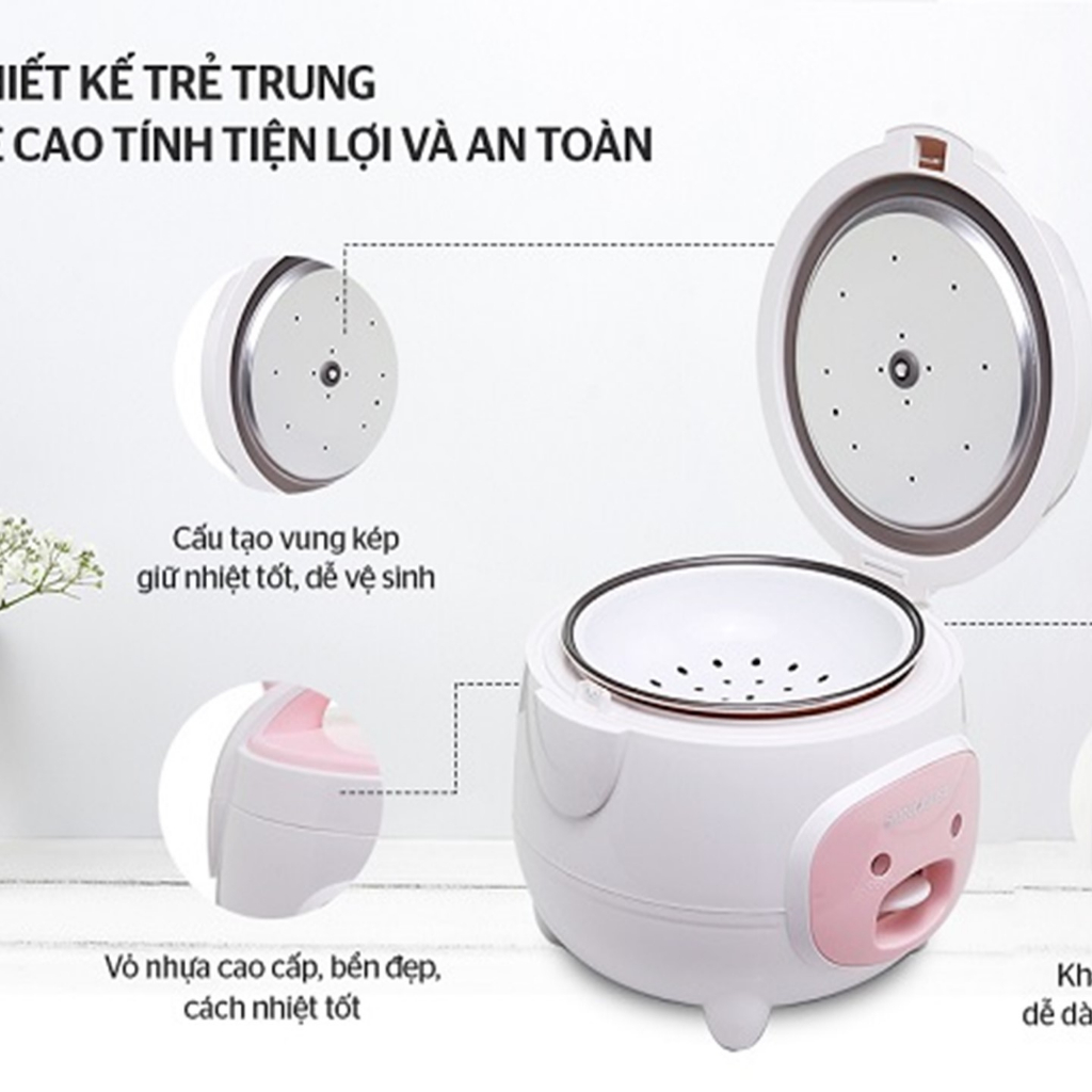 Nồi cơm điện 1.2L SUNHOUSE SHD8217W