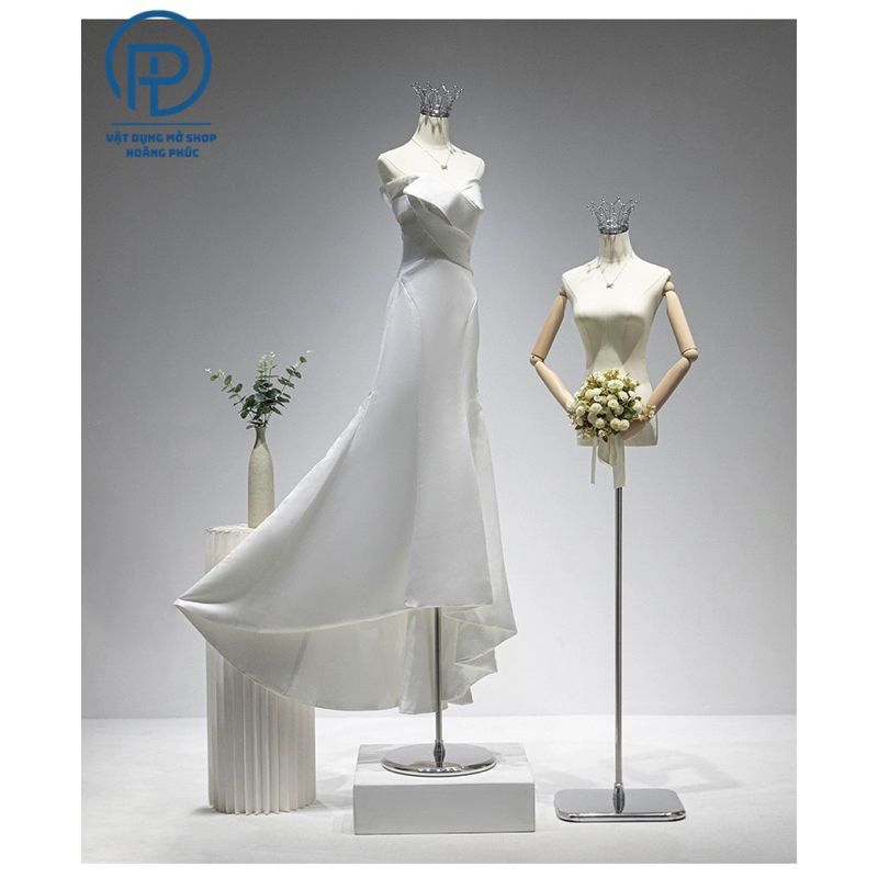 Manocanh vương miện phom chuẩn loại 1 cho váy cưới hàng nhập khẩu, manocanh váy cưới chóp vương miện vàng