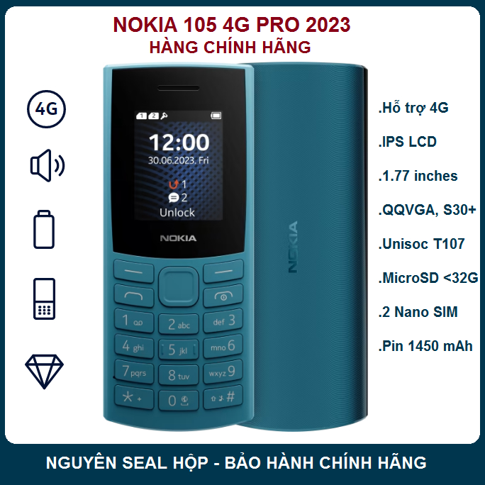 Điện thoại Nokia 105 4G Pro 2023 - Hàng chính hãng