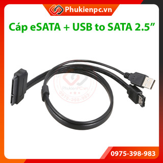 Cáp chuyển đổi eSATA sang SATA 2.5, Kết nối ổ cứng HDD, SSD SATA 2.5 với máy tính PC Laptop máy tính đồng bộ công nghiệp