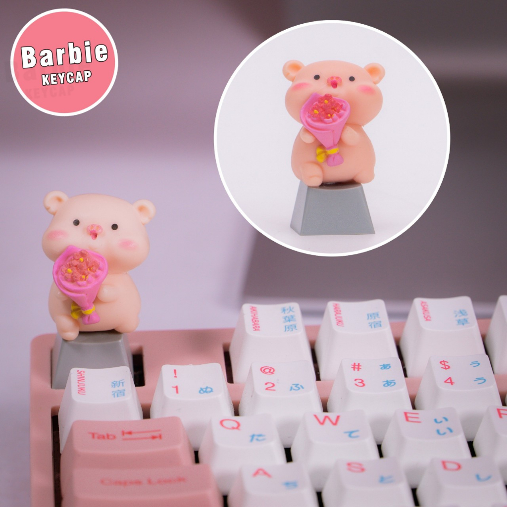 Nút phím lẻ dành cho bàn phím cơ ,keycap những chú heo hài hước mủm mỉm