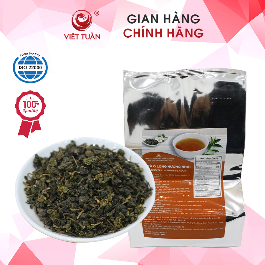 Trà Ô Long Nhài Việt Tuấn 500g - Trà Pha Trà Sữa Ô Long Nhài Thơm Ngon Đậm VỊ Chuẩn Phê La